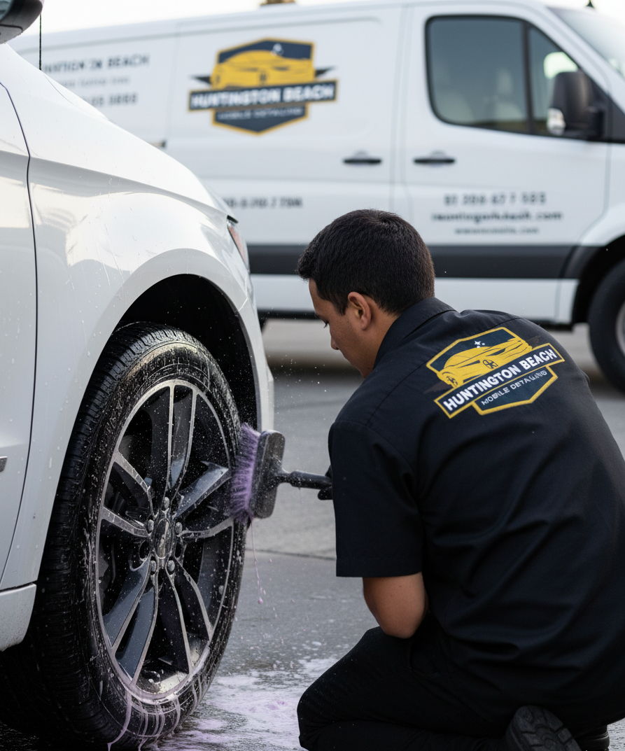 Professional wheel cleaning service — Huntington Beach Mobile Detailing